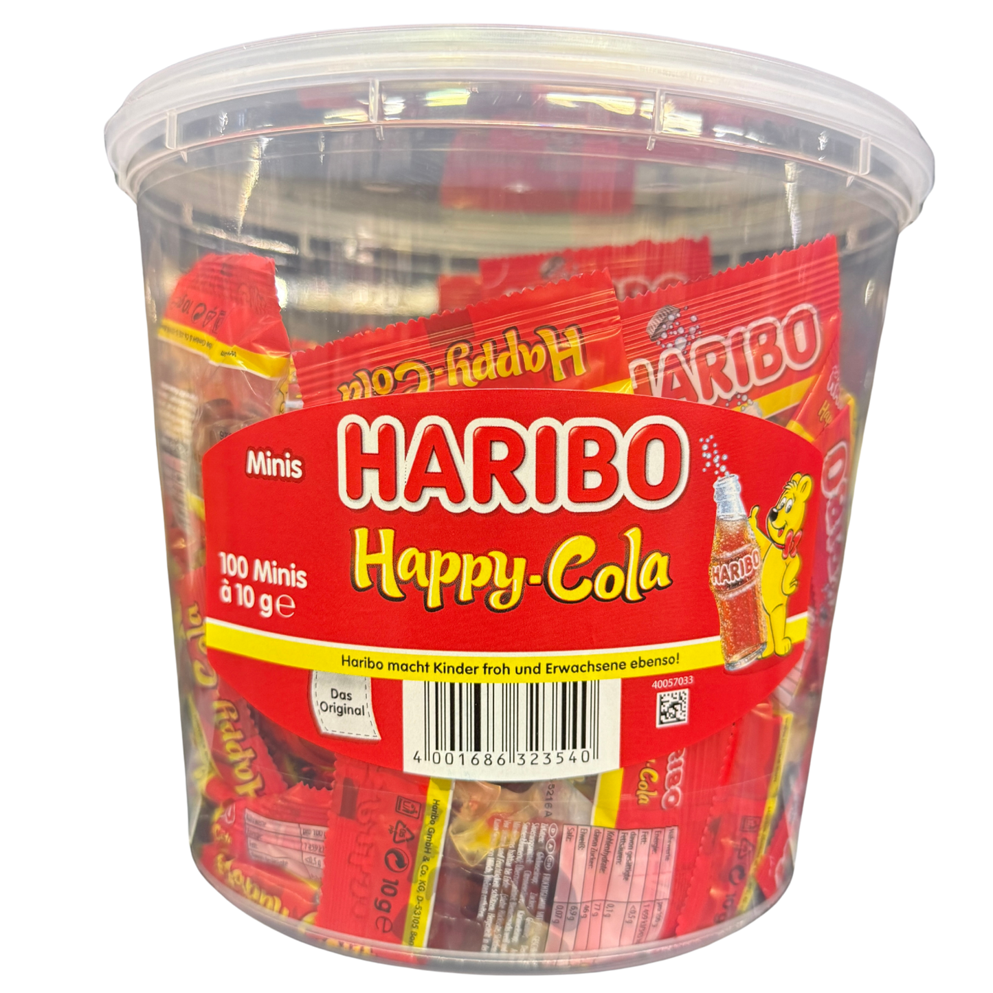 Haribo - Happy Cola 100 x 10 g Minibeutel (1000 g Dose)