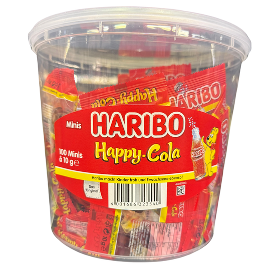 Haribo - Happy Cola 100 x 10 g Minibeutel (1000 g Dose)