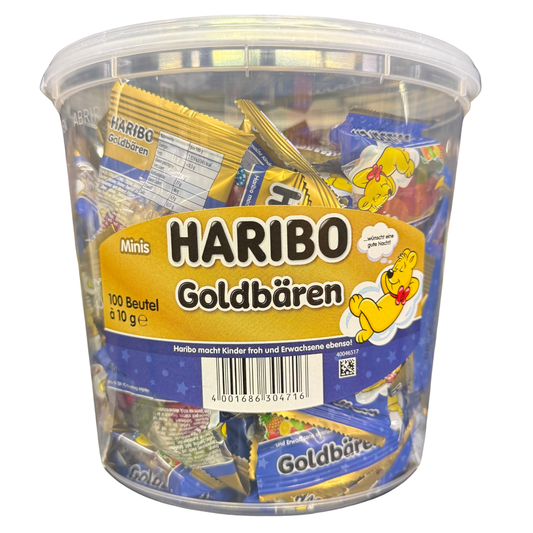 Haribo - Gute Nacht Goldbären 100 x 10 g Minibeutel (1000 g Dose)