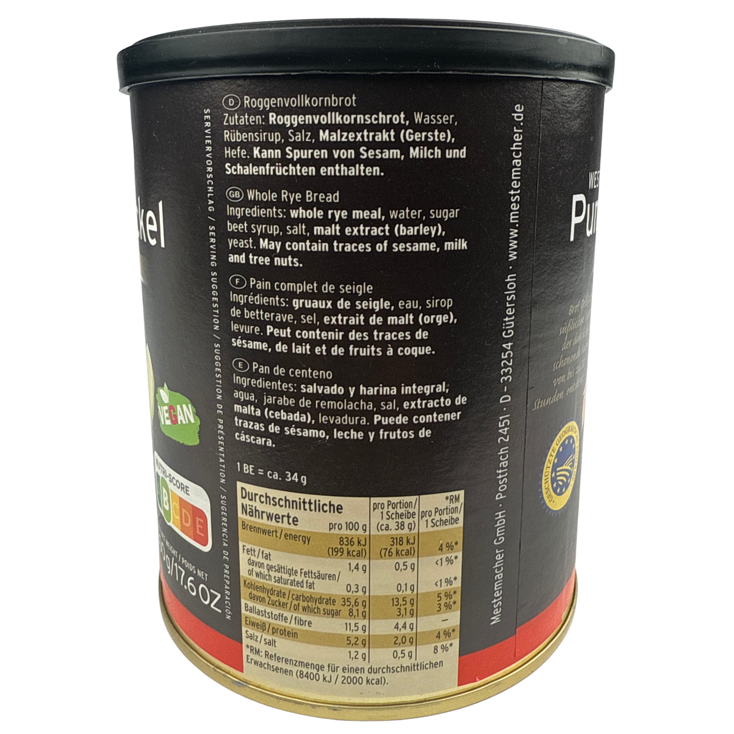 Mestemacher - Westfälischer Pumpernickel (ca 13 Scheiben) 500g