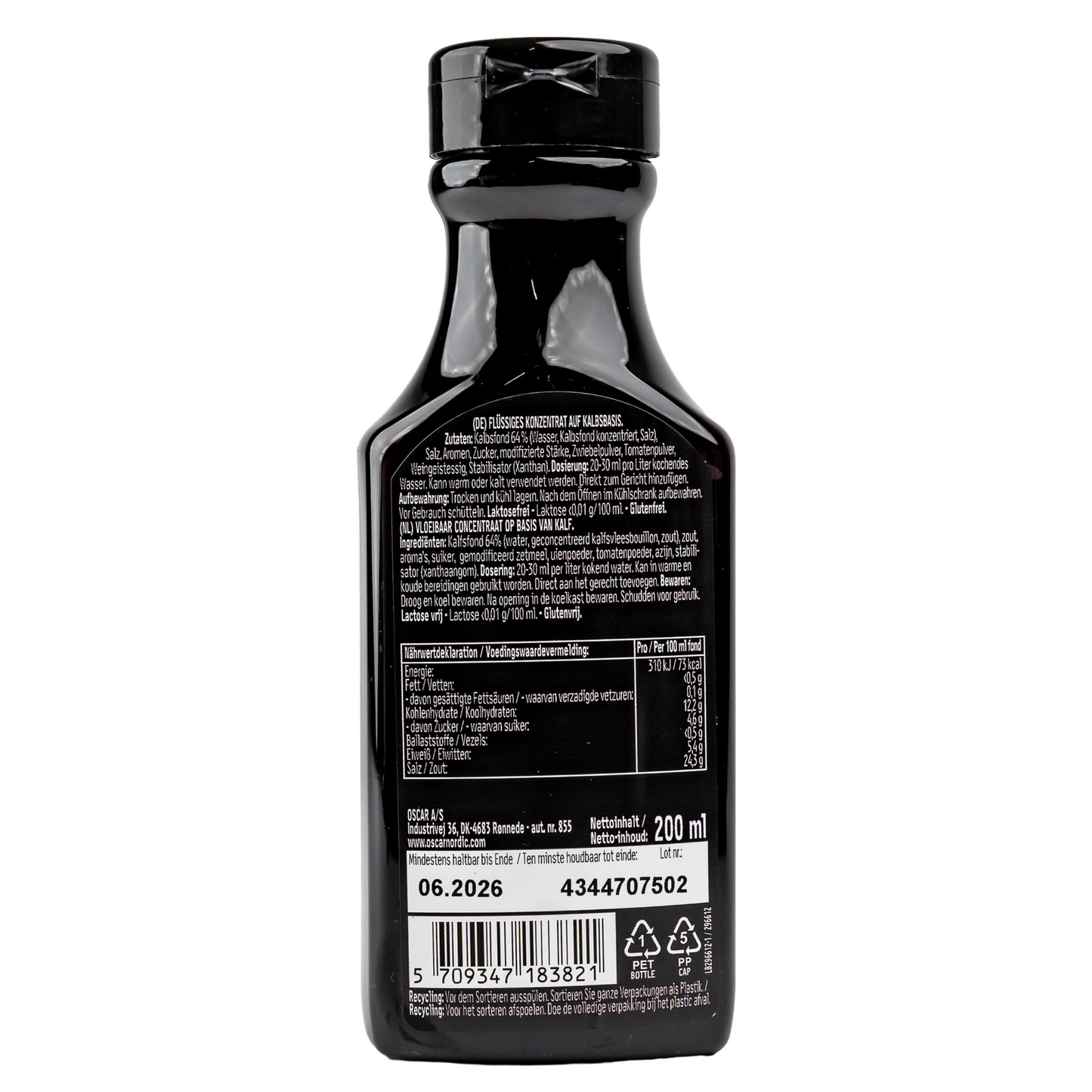 Oscar – Kalbsfond Konzentrat 200 ml – Intensive Geschmacksbasis für Saucen und Suppen