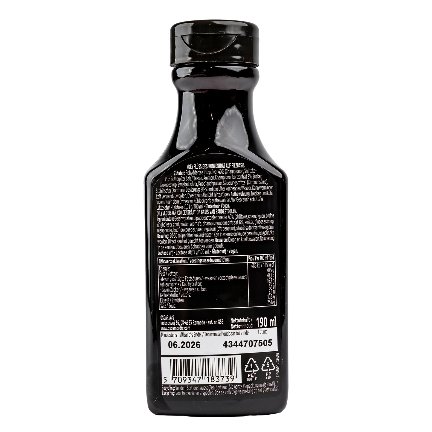 OSCAR – Pilzfond Konzentrat 190 ml – Intensiver Pilzgeschmack für Saucen und Suppen