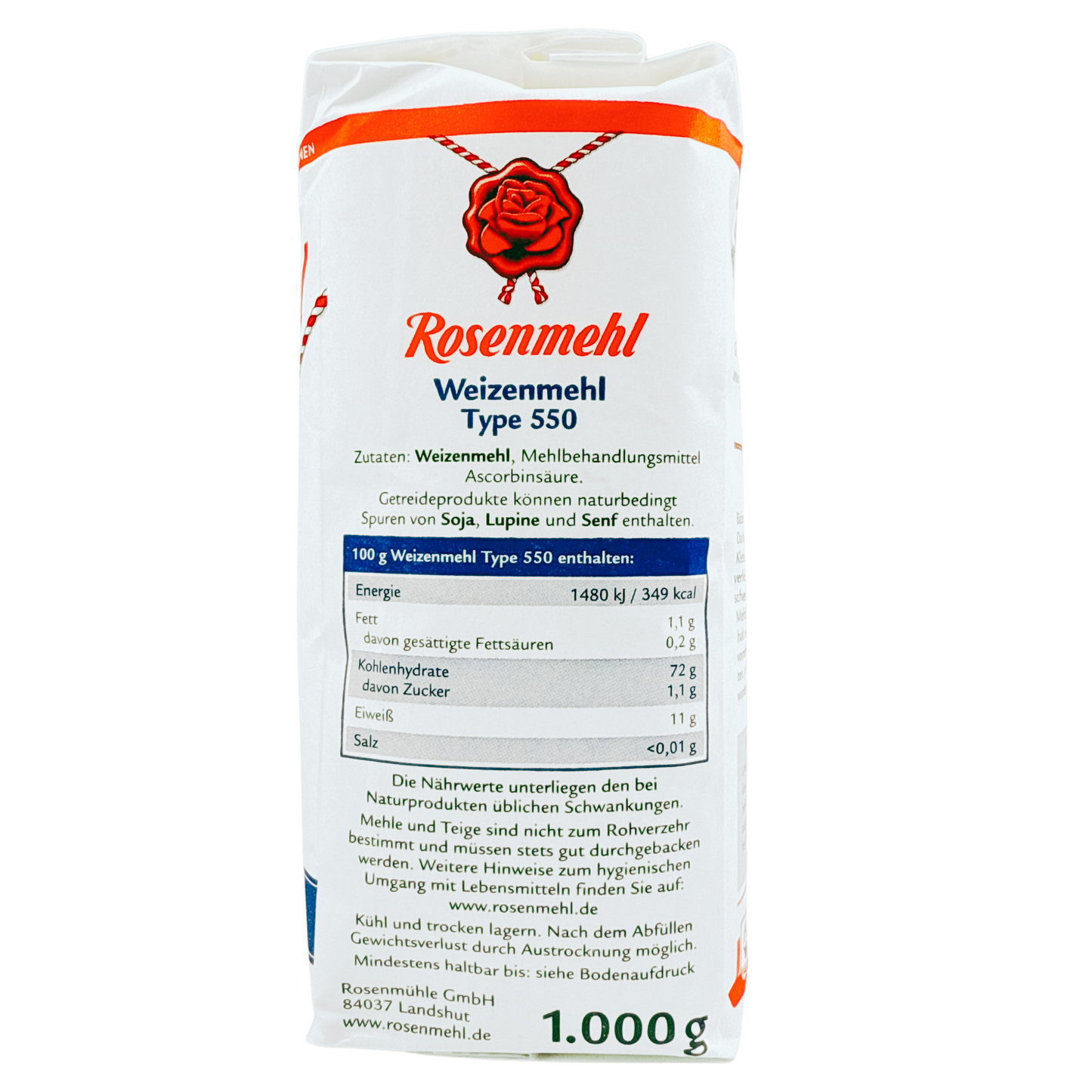 Rosenmehl – Weizenmehl Type 550 - 1kg