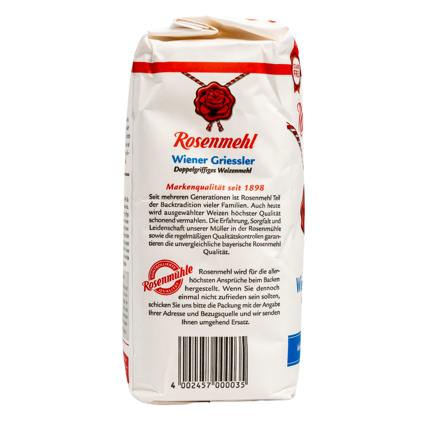Rosenmehl - Wiener Griessler Doppelgriffiges Weizenmehl 1000 g - Ideal für Strudelteig und Hefegebäck