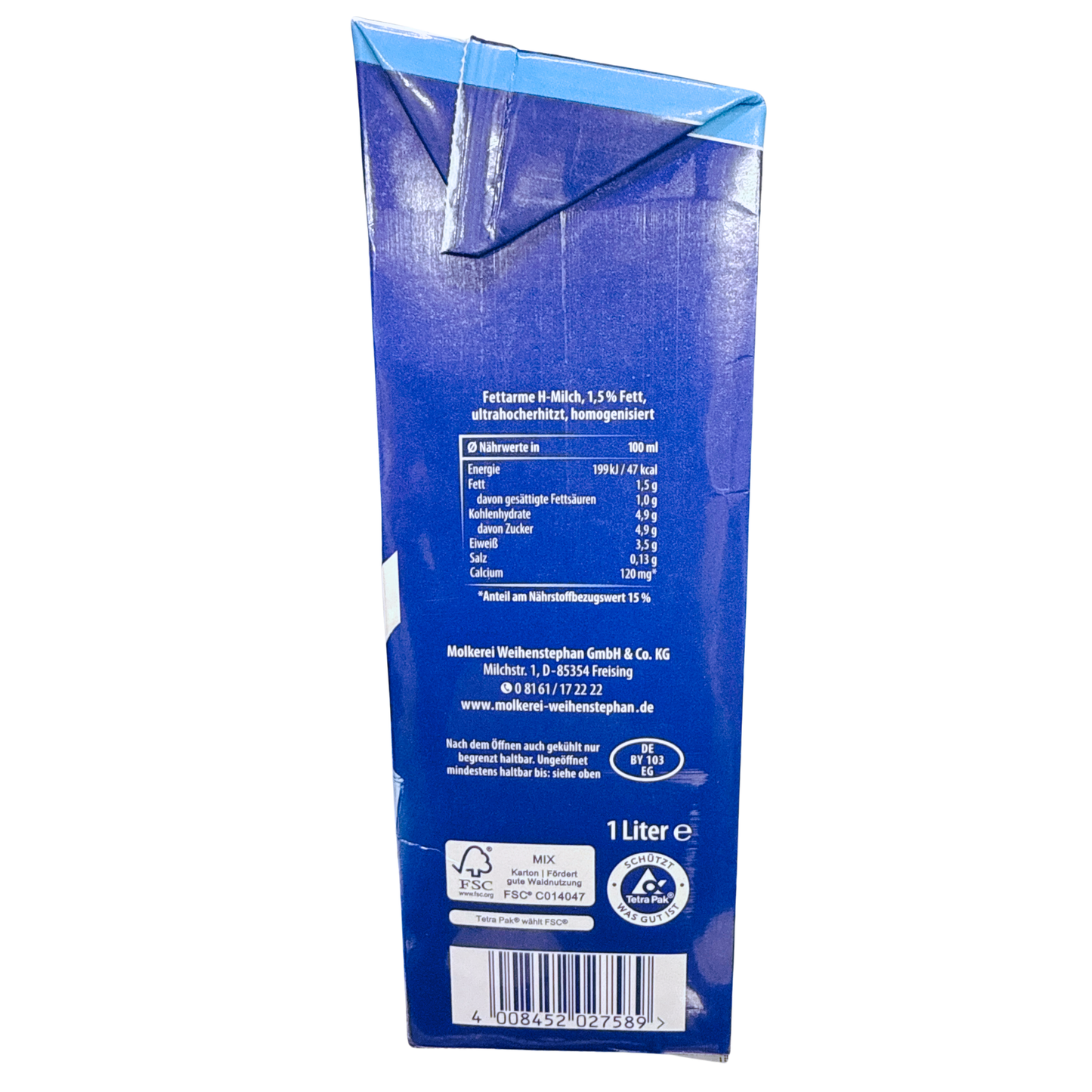 Weihenstephan - H-Milch 1,5 % - 1 L