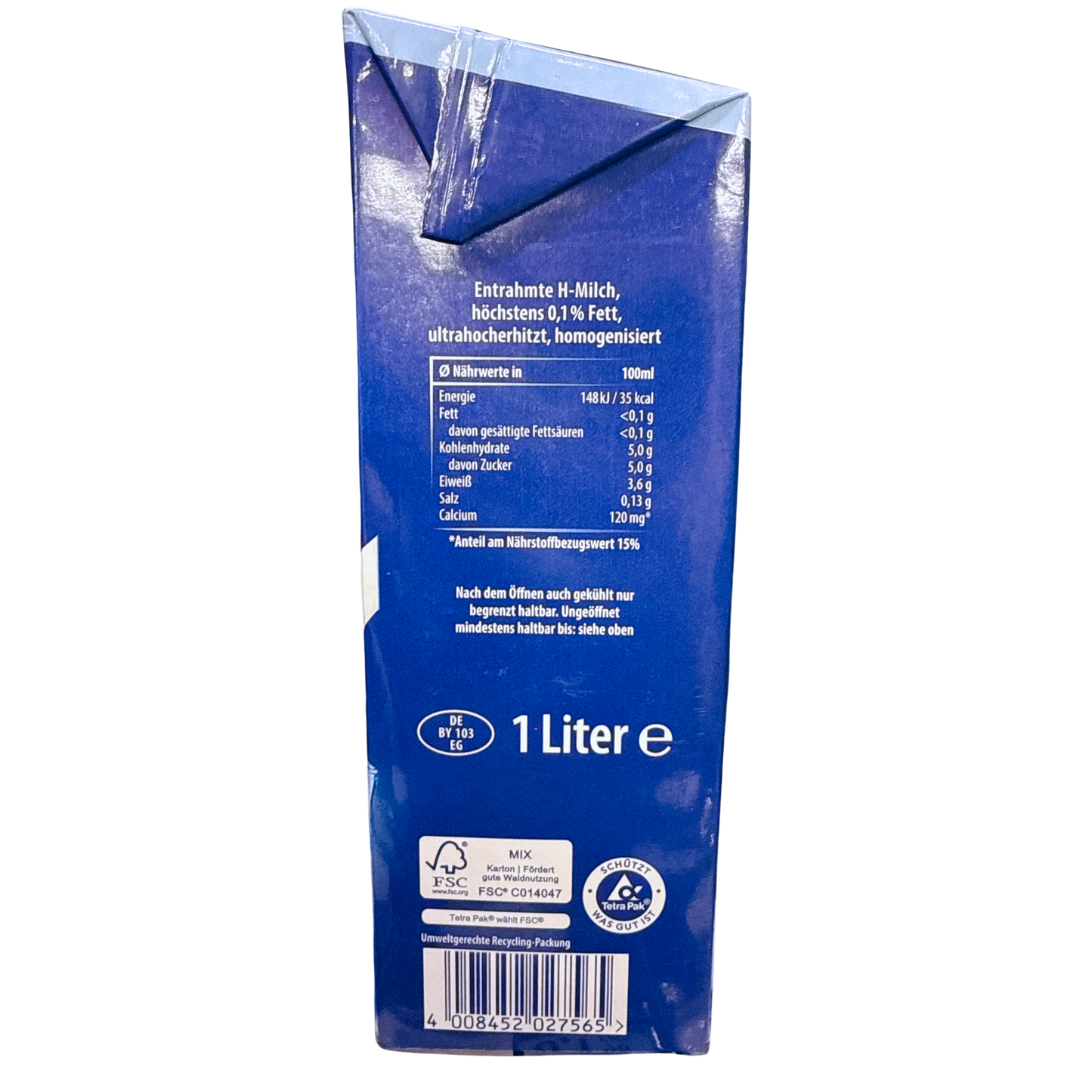 Weihenstephan - fettarme H-Milch 0,1 % - 1 Liter