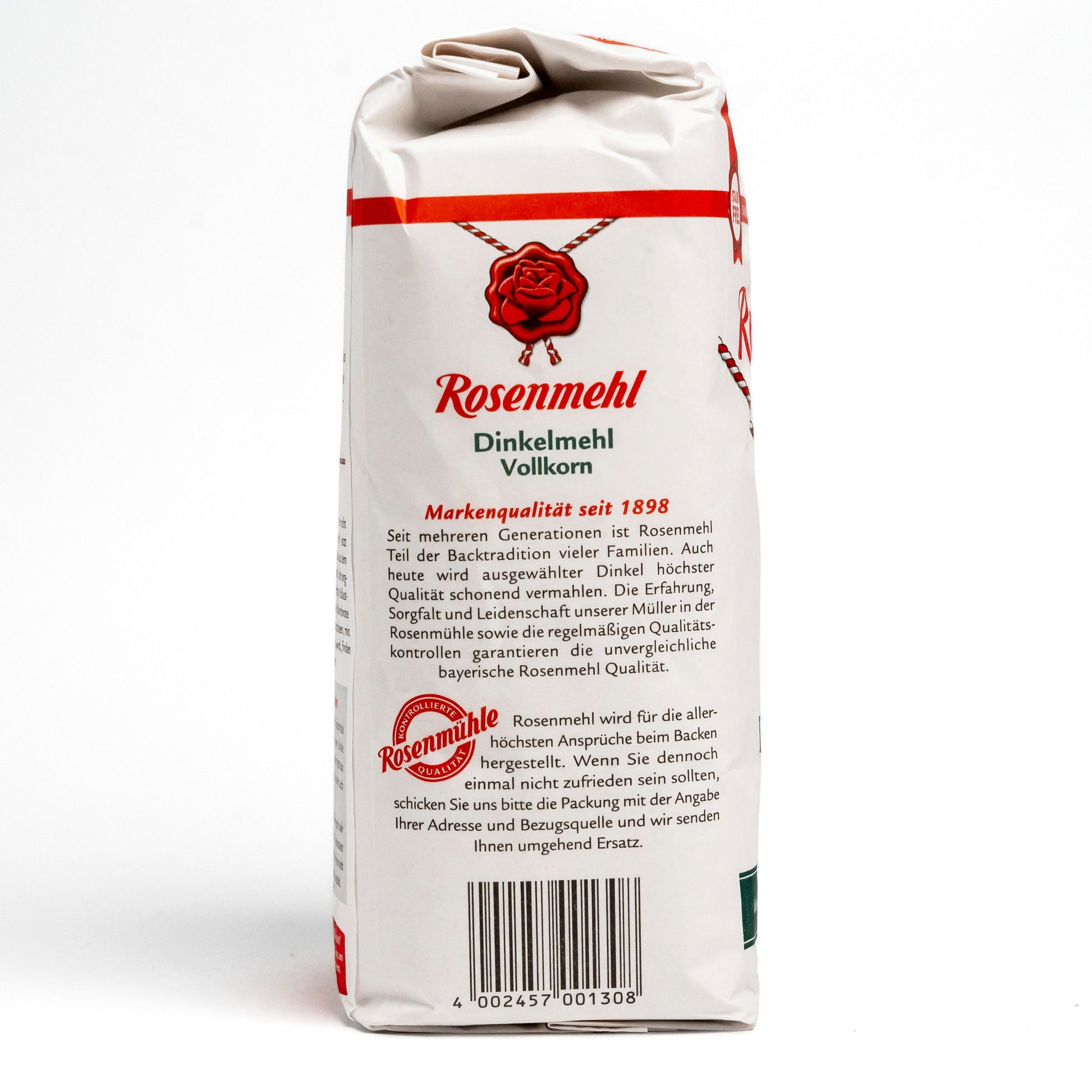 Staubdicht verpacktes Rosenmehl Dinkelmehl Vollkorn 1 kg