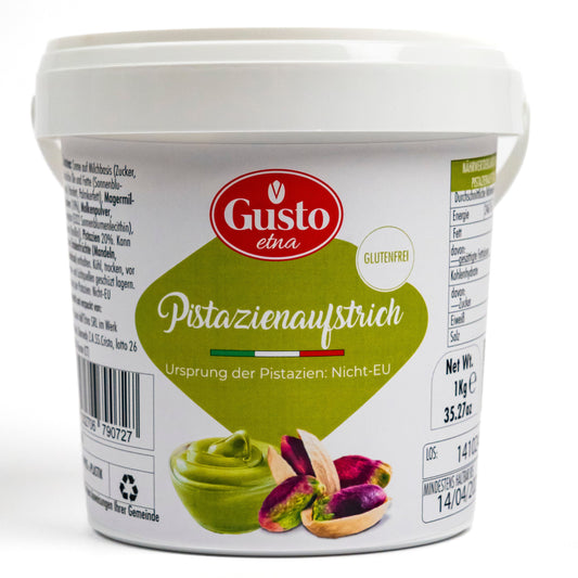 Gusto - Premium Pistaziencreme aus Italien/Sizilien mit 20% Pistazien (1 kg) Ideal für Dubai Schokolade