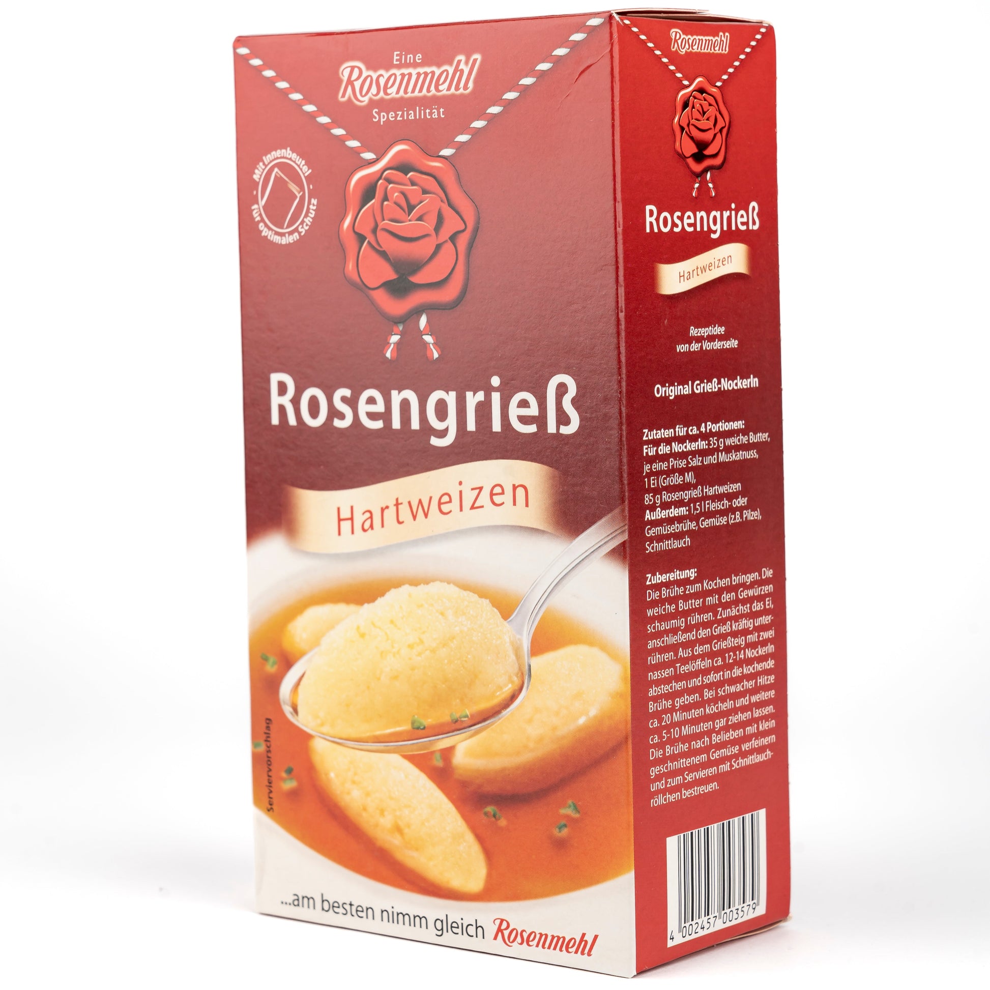 Rosenmehl Rosengrieß aus Hartweizen – hochwertige Verpackung 500 g
