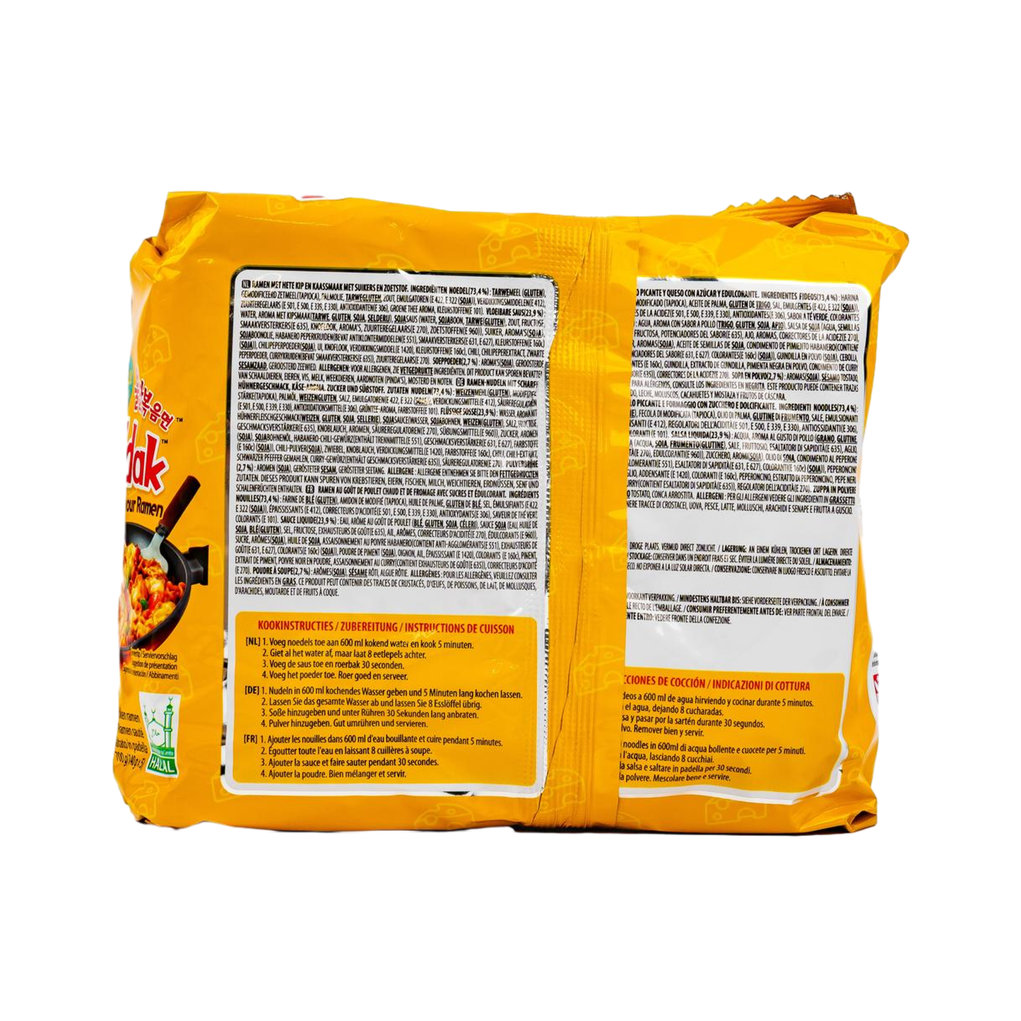 Verpackung der Samyang Buldak Hot Chicken Flavour Ramen Cheese 5er-Pack
