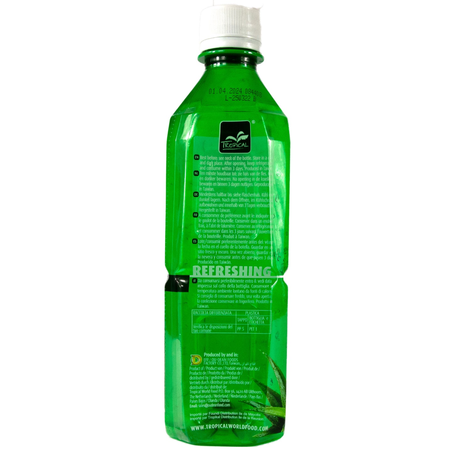 Tropical - Aloe Vera Zero Getränk mit Fruchtfleisch 500 ml