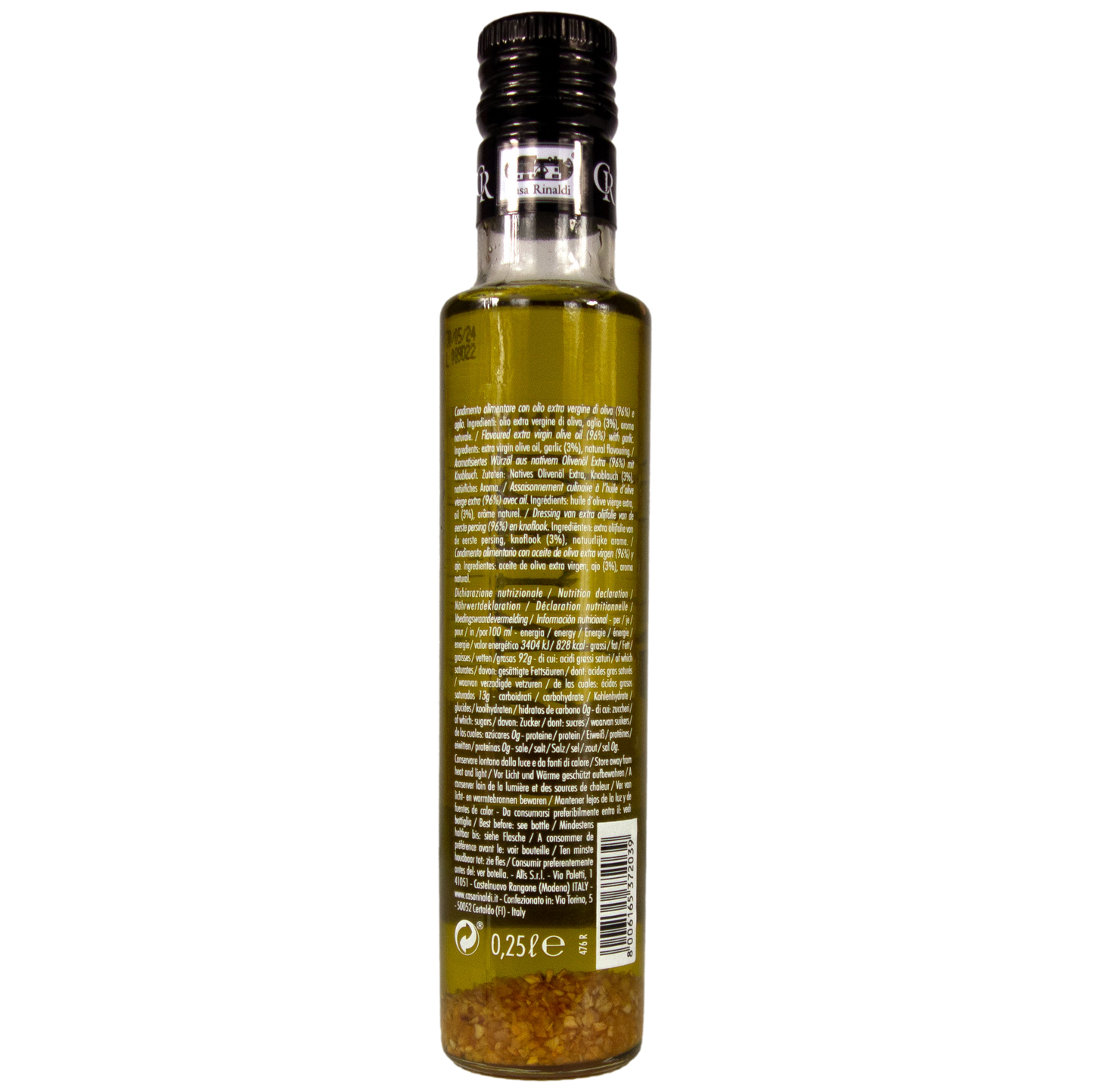 Casa Rinaldi - Natives Olivenöl Extra Vergine mit Knoblauch 250 ml