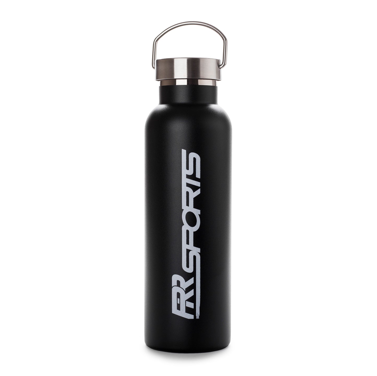RR Sports - Edelstahl Trinkflasche 100% plastikfrei 600 ml in Schwarz