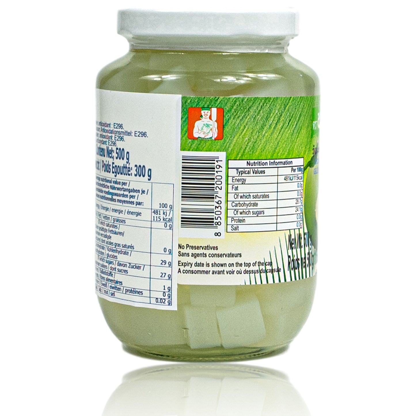 Chaokoh - Kokoswürfel Kokosgelee in Sirup gezuckert á 500 g Glas