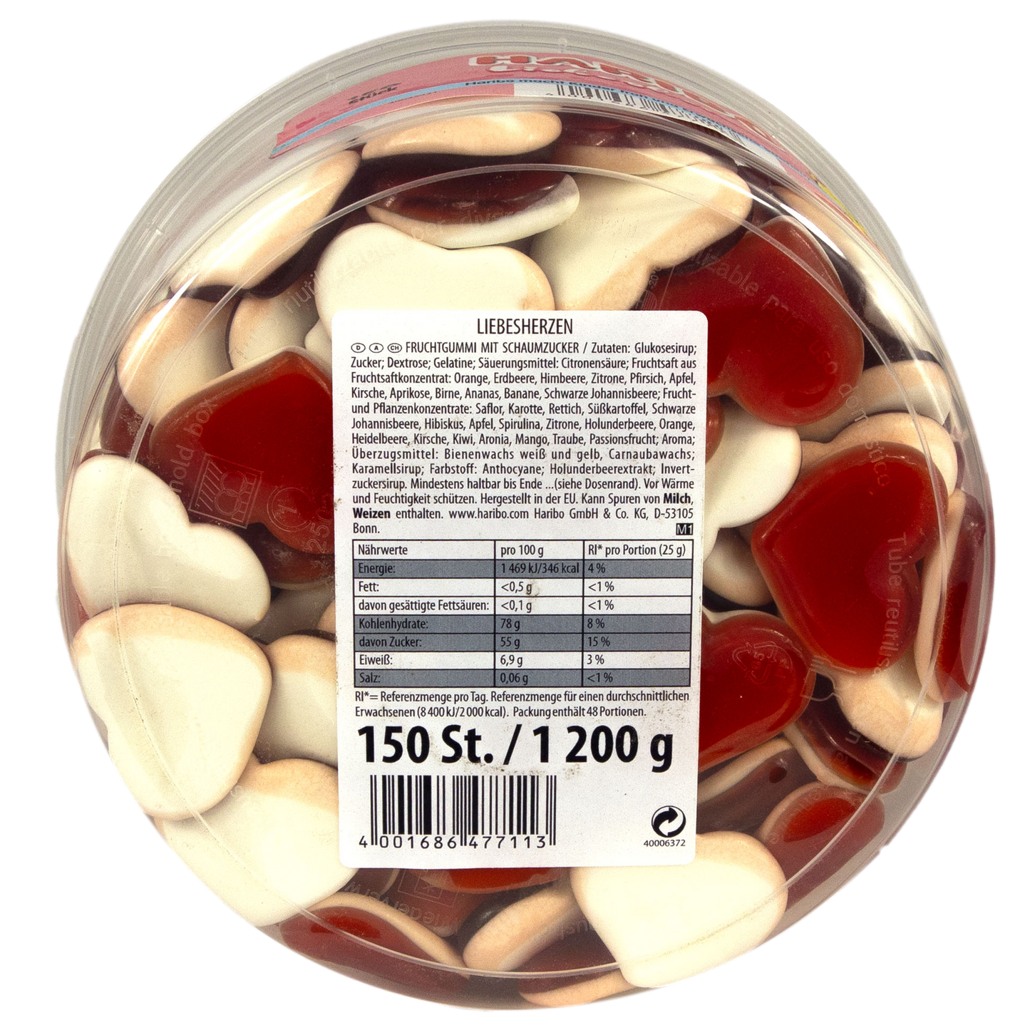 Haribo - Liebesherzen 150 Stück 1200 g