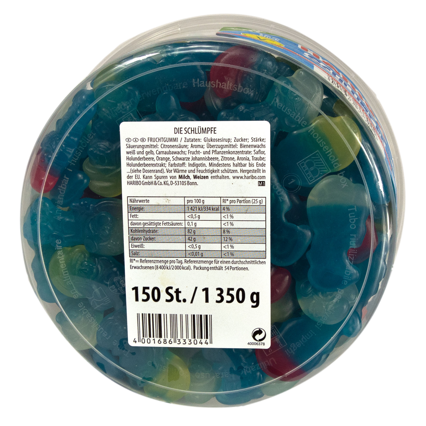 Haribo - Die Schlümpfe 150 Stück 1350 g