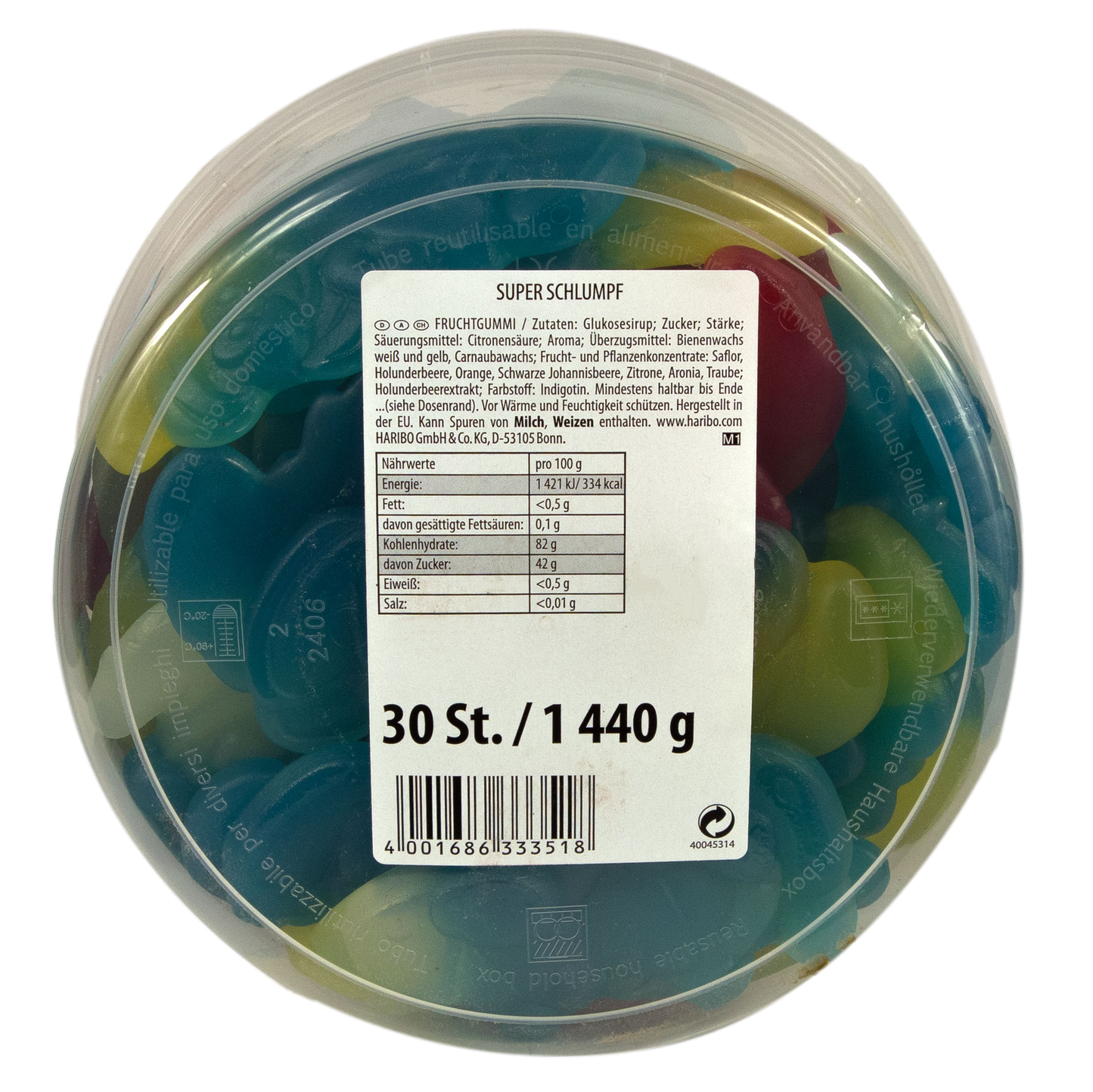 Haribo - Super Schlumpf 30 Stück 1440 g