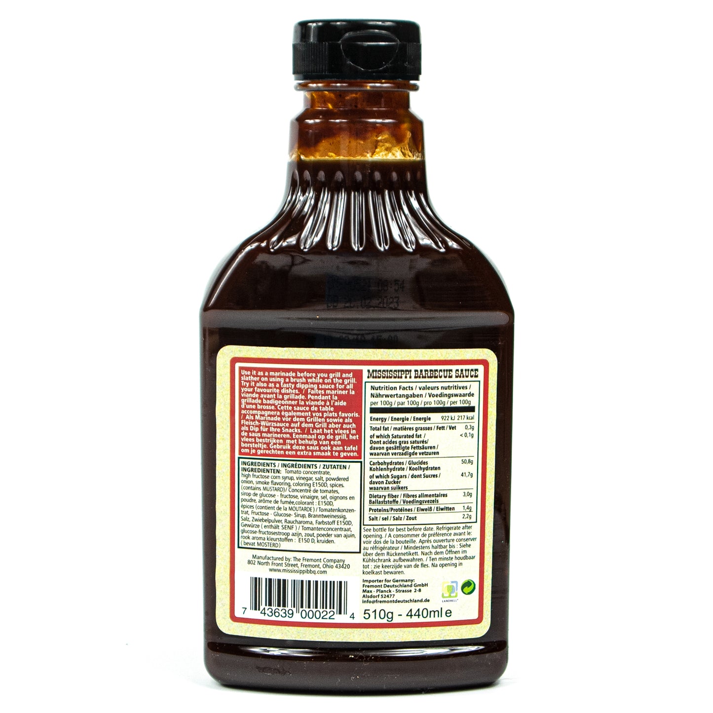 Mississippi - BBQ Barbecue Sauce "Sweet'n Spicy" á 510 g (440 ml)