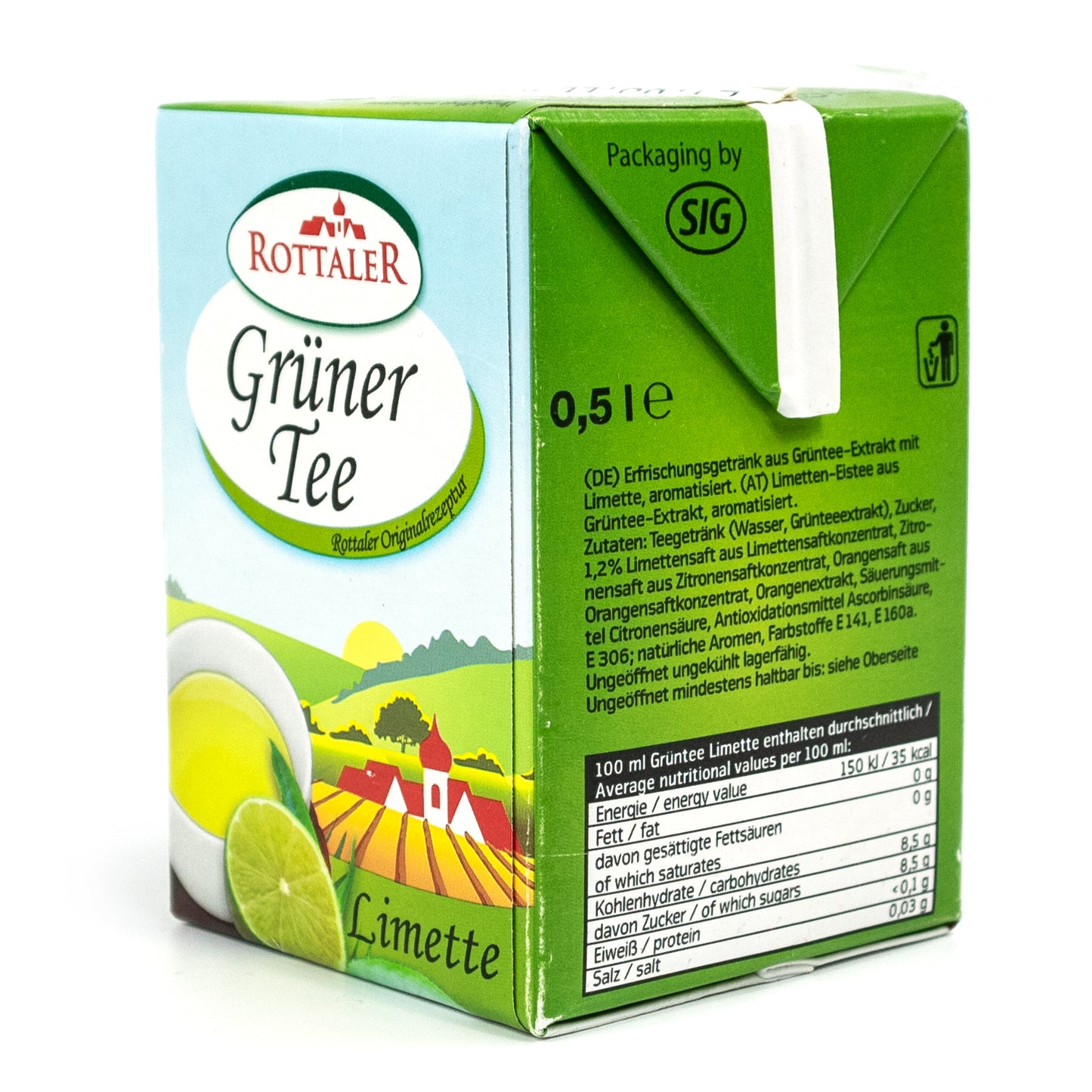 Rottaler - Eistee Grüner Tee Limette Ice Tea 0.5 Liter