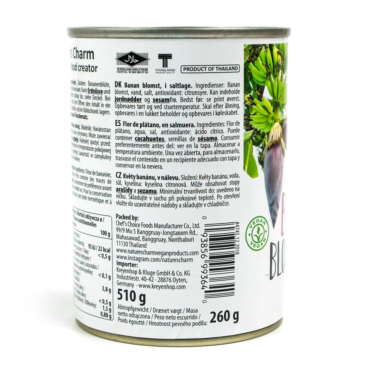 Nature's Charm - Salzig eingelegte Bananenblüten in 510 g Dose