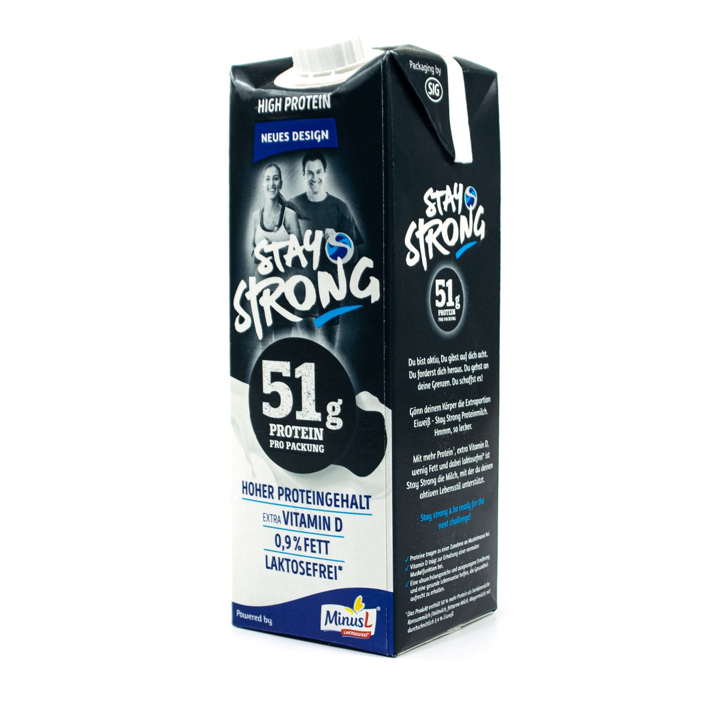MinusL - Laktosefreie fettarme Protein H-Milch 0,9 % Fett á 1L