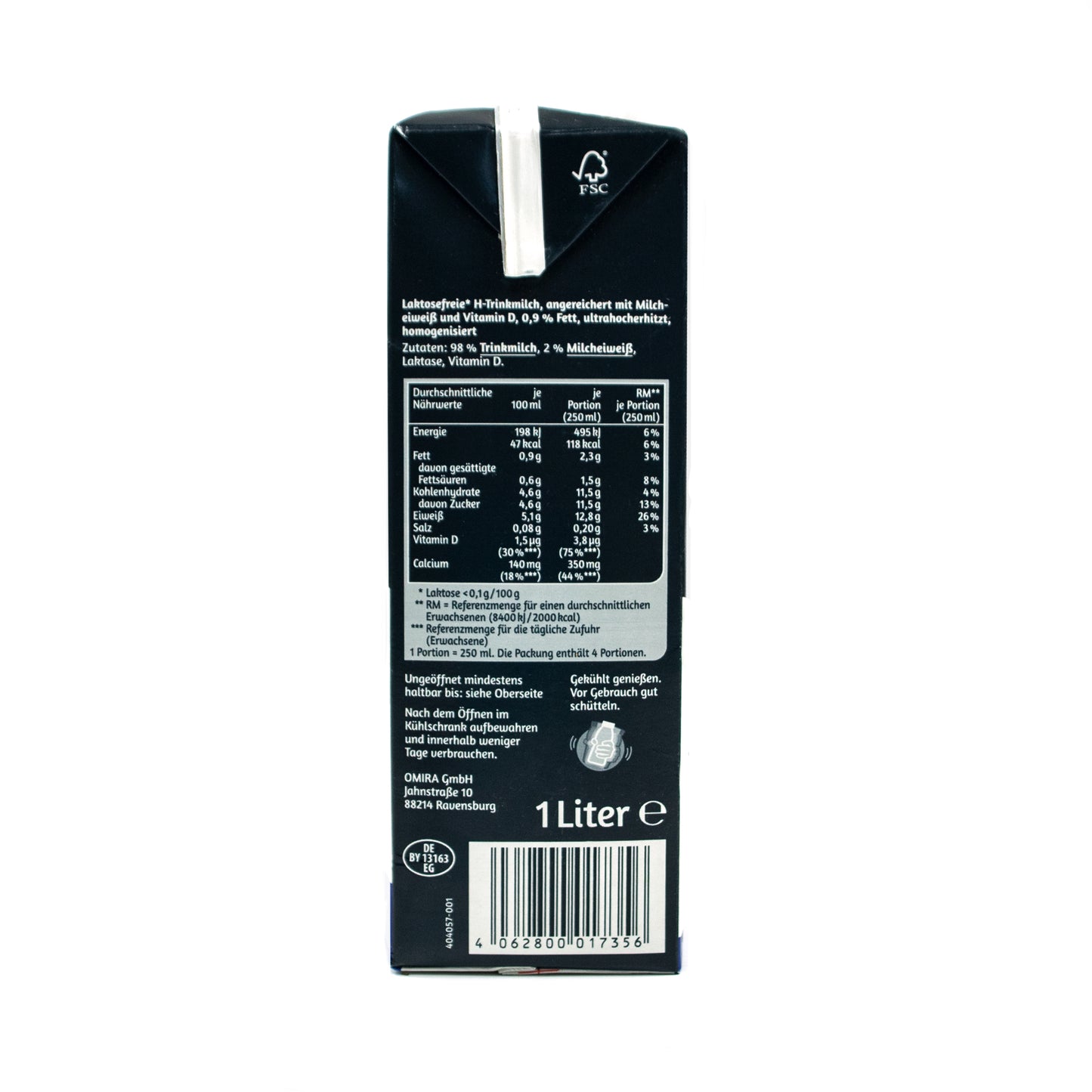 MinusL - Laktosefreie fettarme Protein H-Milch 0,9 % Fett á 1L