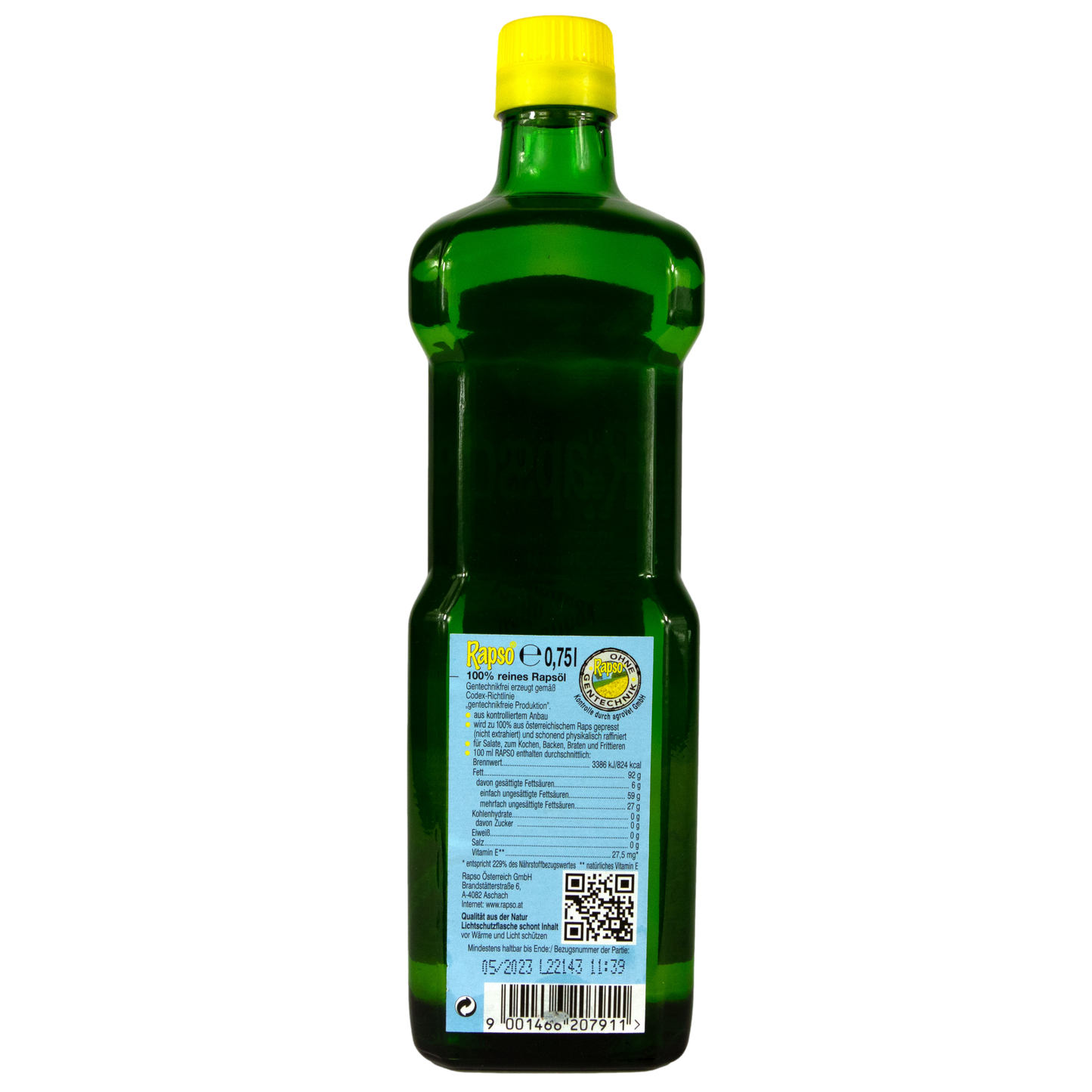 Rapso - 100% reines Rapsöl aus kontrolliertem Anbau á 0,75 Liter