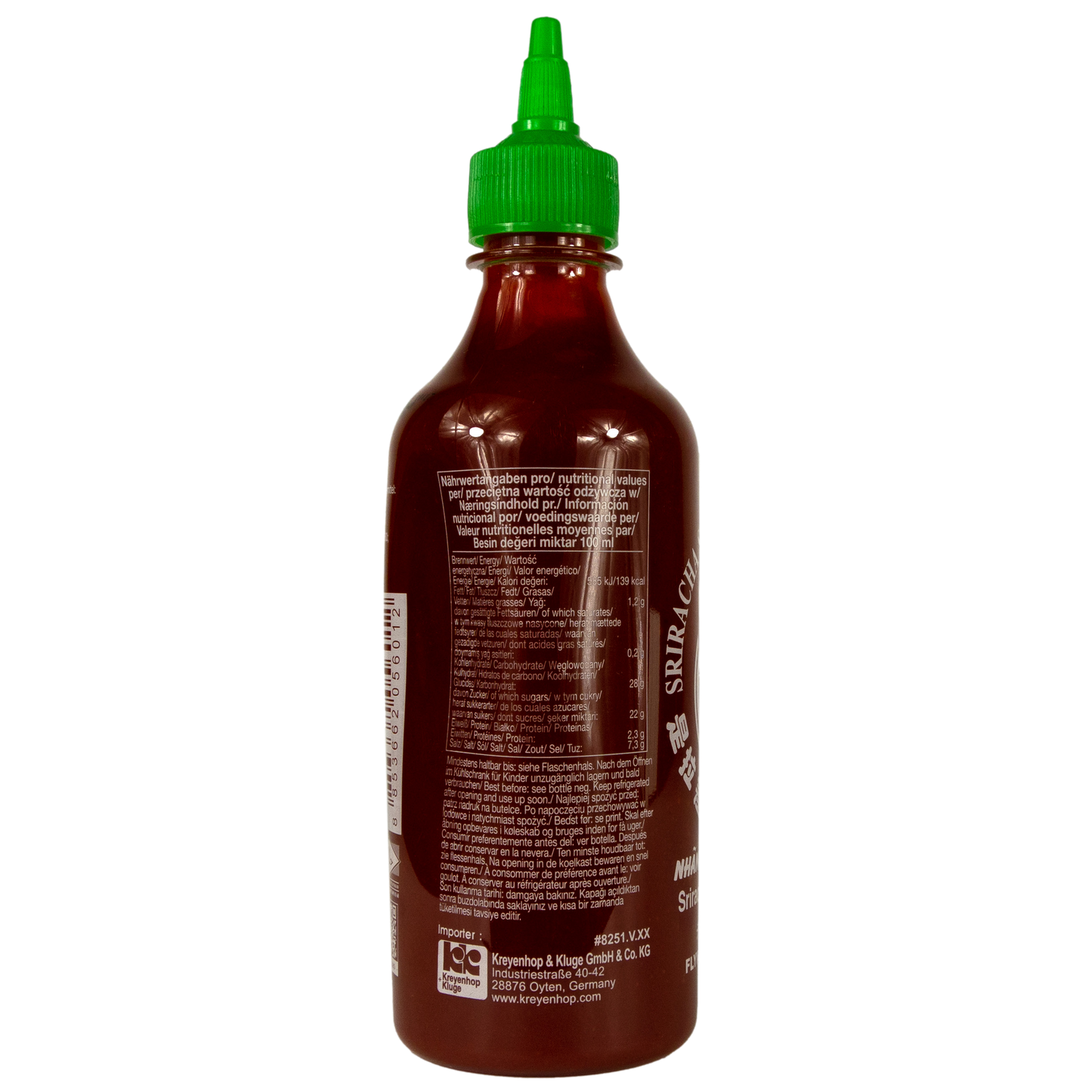 FLYING GOOSE - Sriracha scharfe Chilisauce grüne Kappe aus Thailand 455 ml