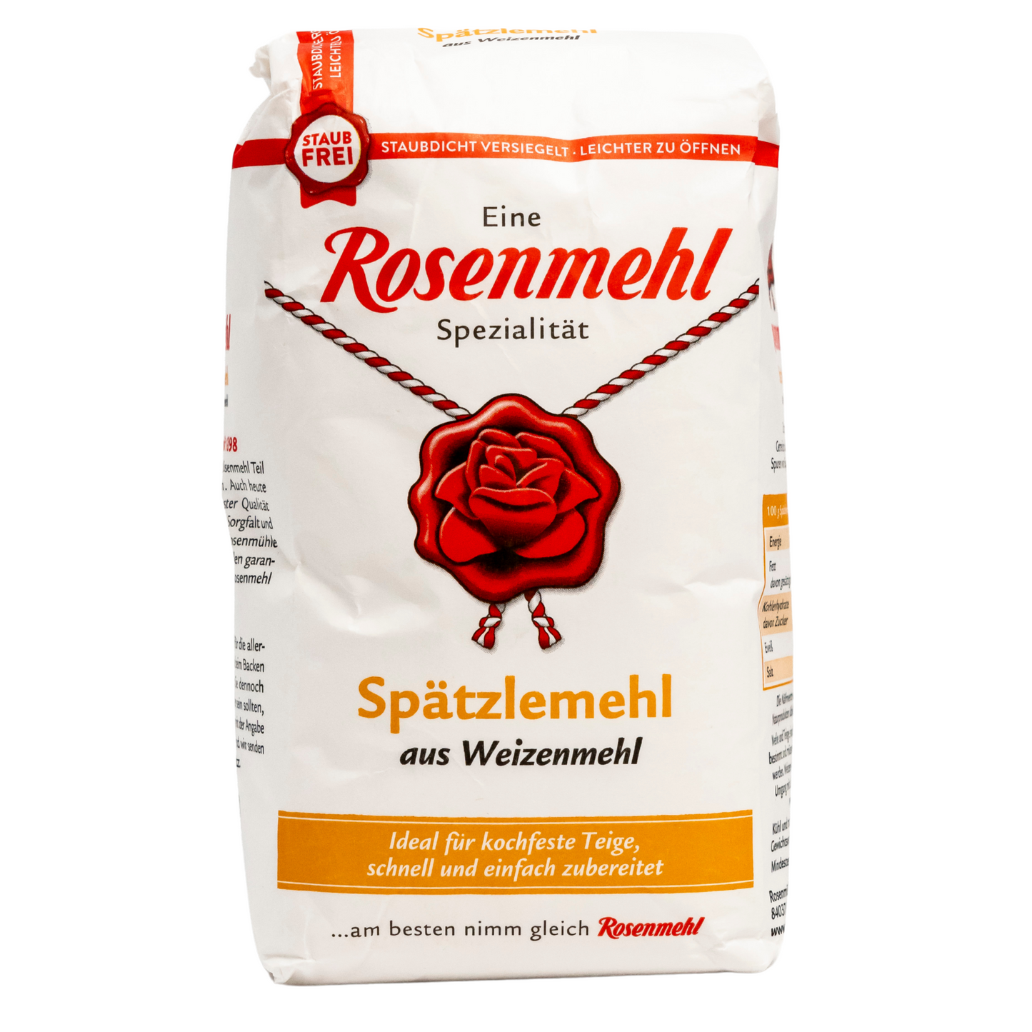 Rosenmehl – Spätzlemehl aus Weizenmehl 1 kg – Ideal für kochfeste Teige, schnell und einfach zubereitet