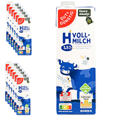 Gut & Günstig - H-Vollmilch 3,5% haltbare Milch 12x1 Liter
