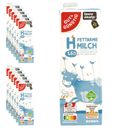 Gut & Günstig - fettarme H-Milch 1,5% haltbare Milch 12x1 Liter