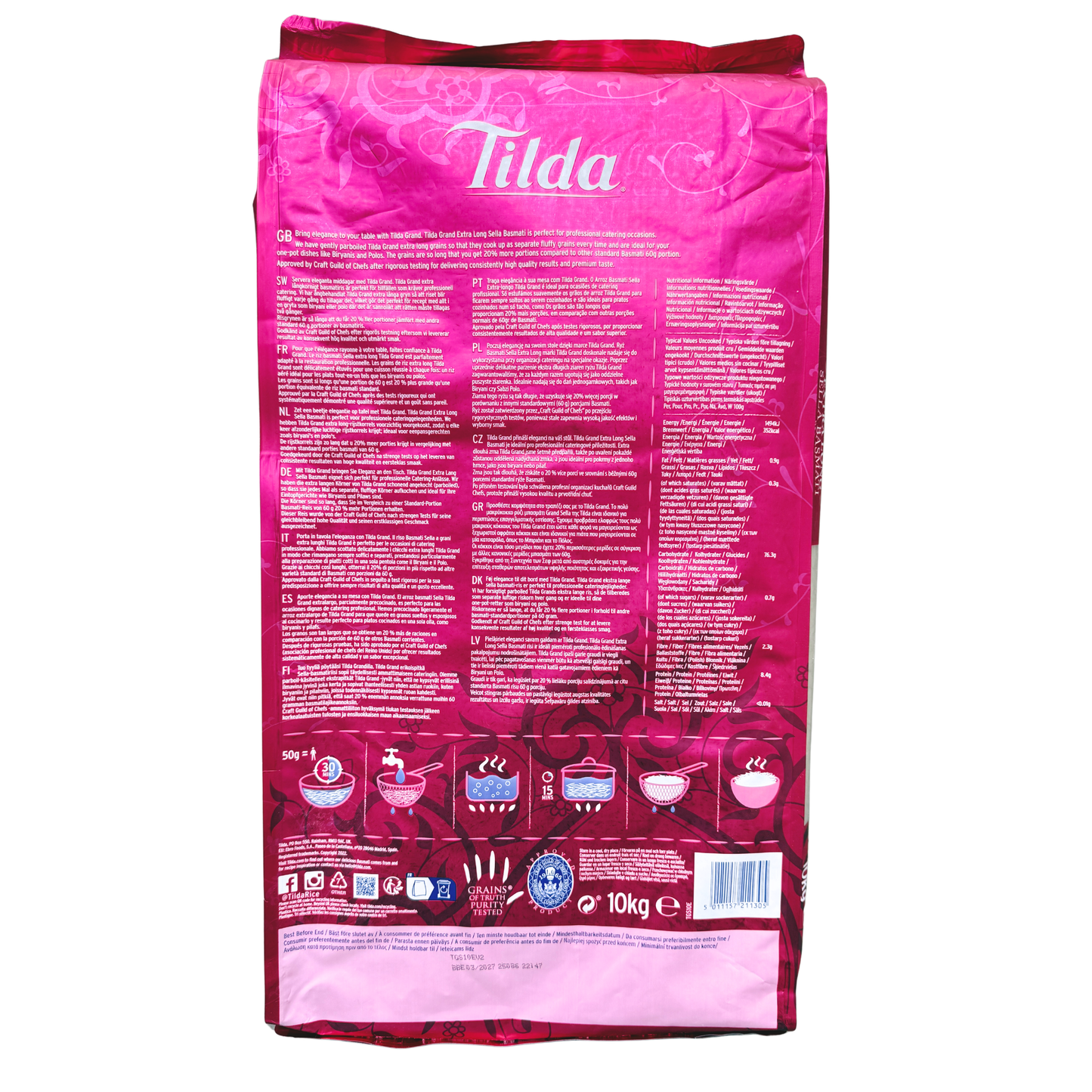 Tilda - Grand Extra Long Sella Basmati Reis 10 kg