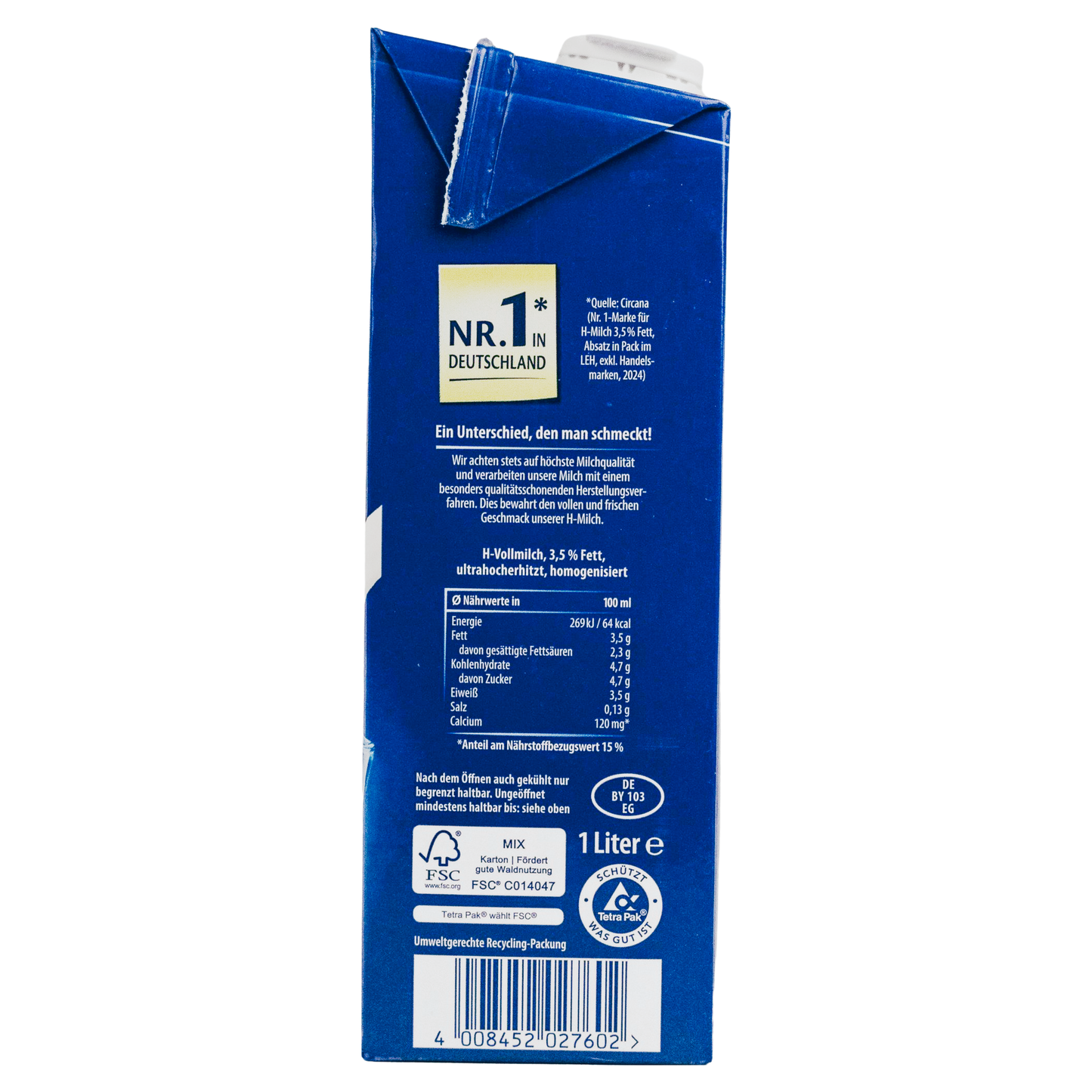 Weihenstephan - H-Vollmilch 3,5% haltbare Milch 12x1 Liter