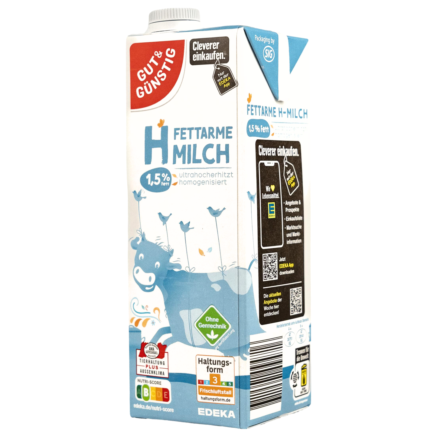 Gut & Günstig - fettarme H-Milch 1,5% haltbare Milch 12x1 Liter