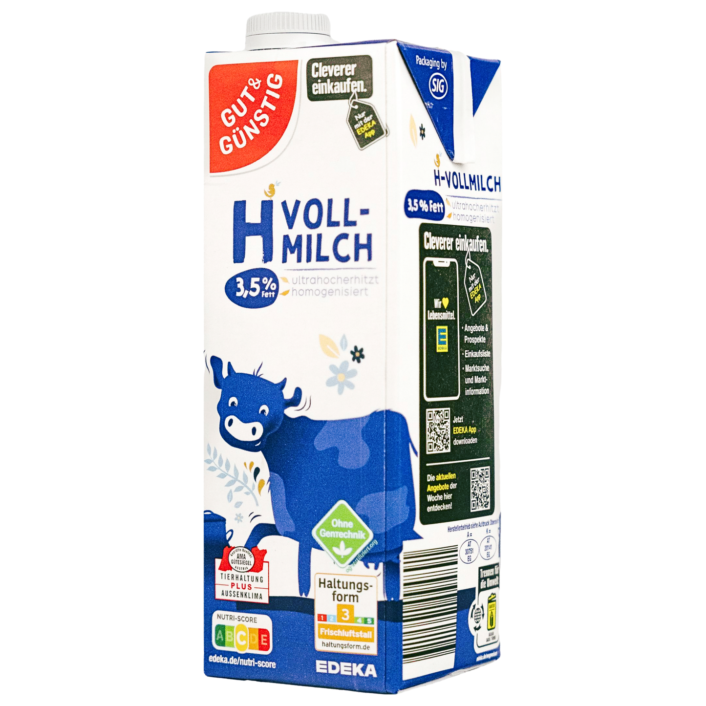 Gut & Günstig - H-Vollmilch 3,5% haltbare Milch 12x1 Liter