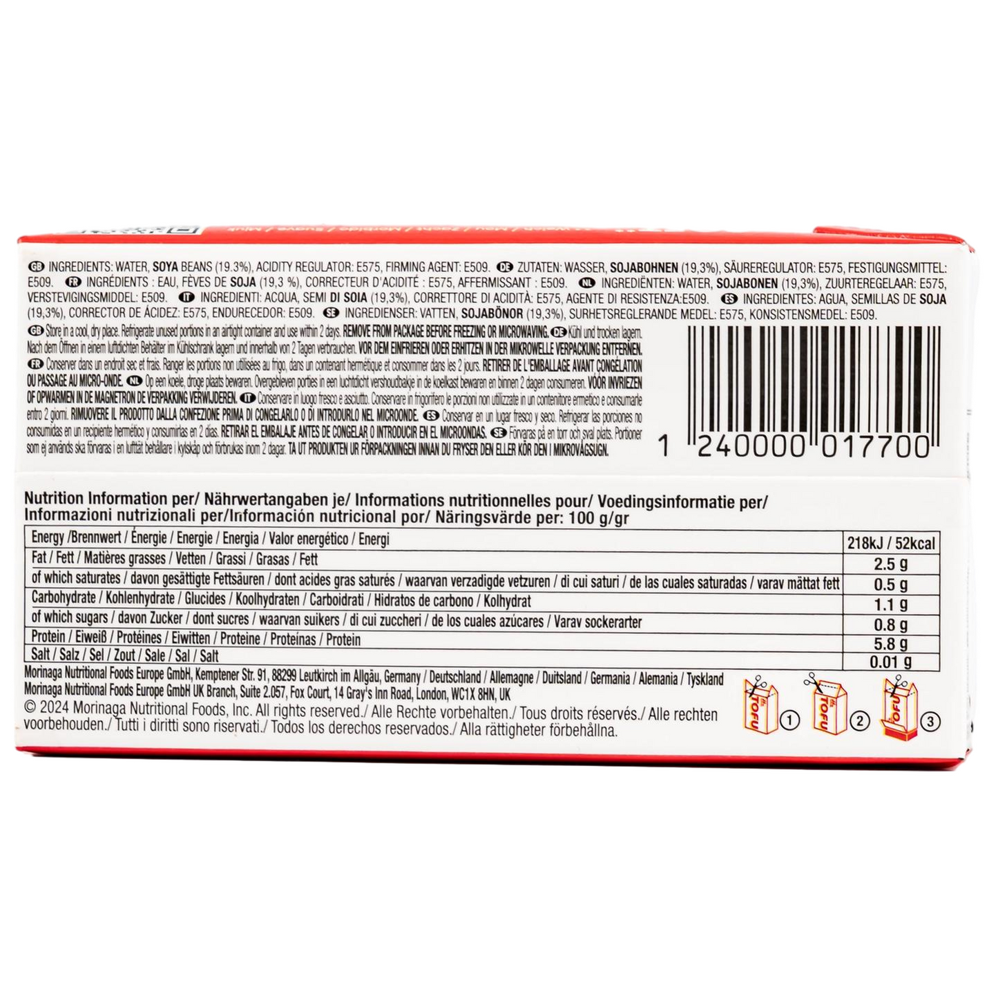 Mori-No - Silken Tofu Soft - Seidentofu weich aus Sojabohnen 305 g