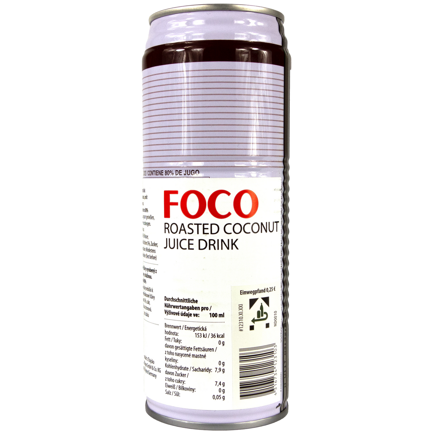 Foco - Kokosnusswasser aus gerösteter Kokosnuss mit Fruchtfleischstückchen 520 ml