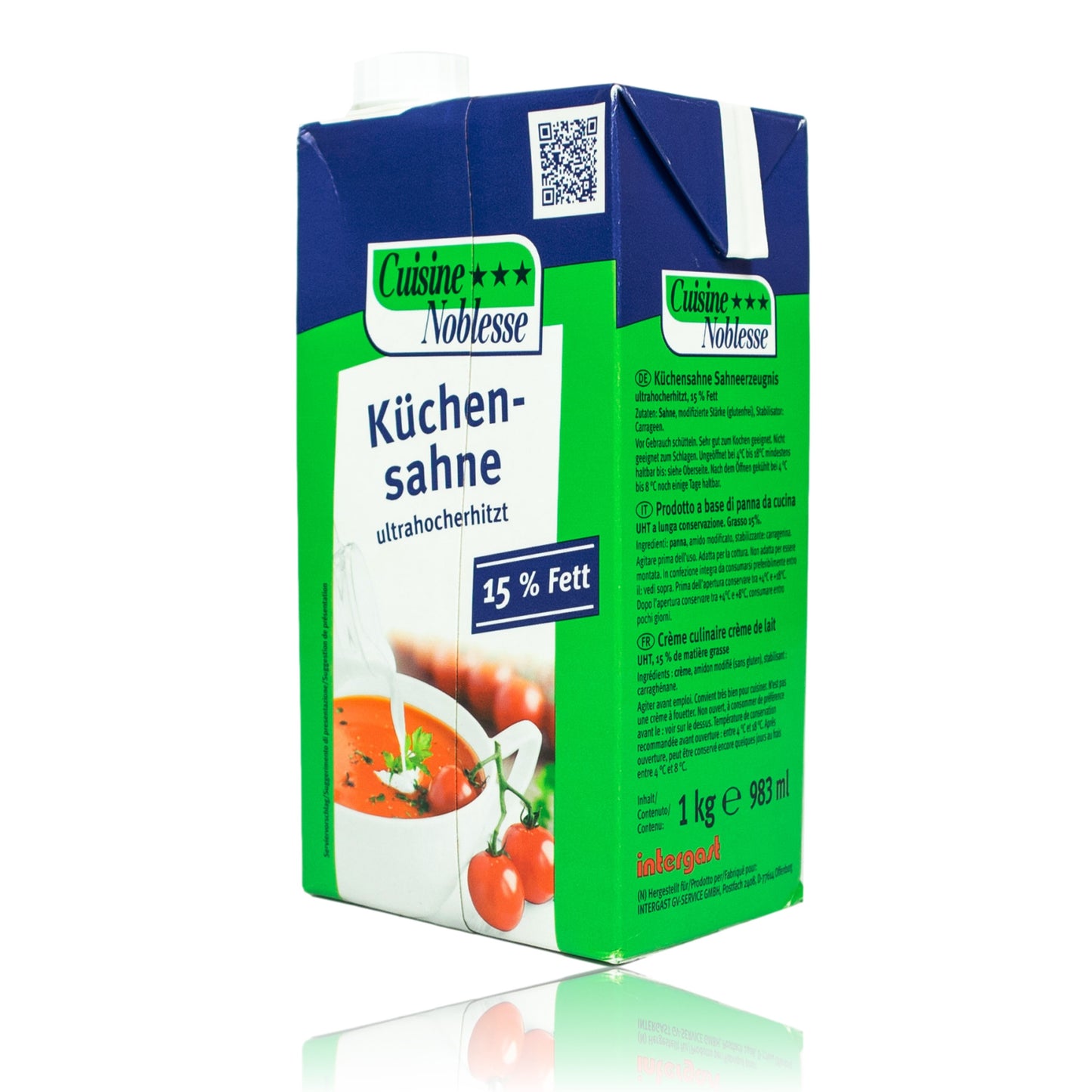 Cuisine Noblesse - 15% Küchensahne mit Schraubverschluss á 1 Liter