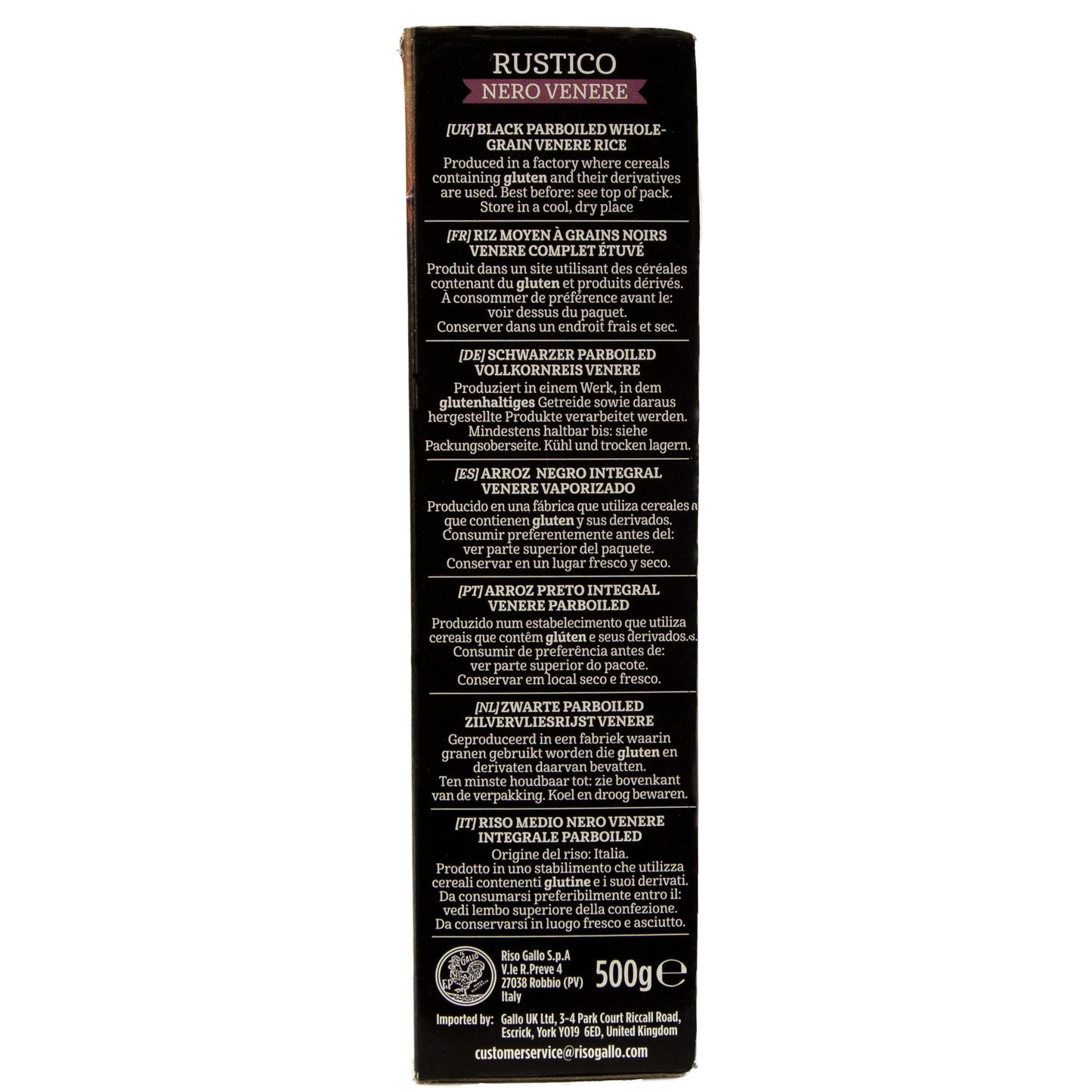 Gallo - Rustico Nero Venere Schwarzer Vollkornreis 500 g Packung