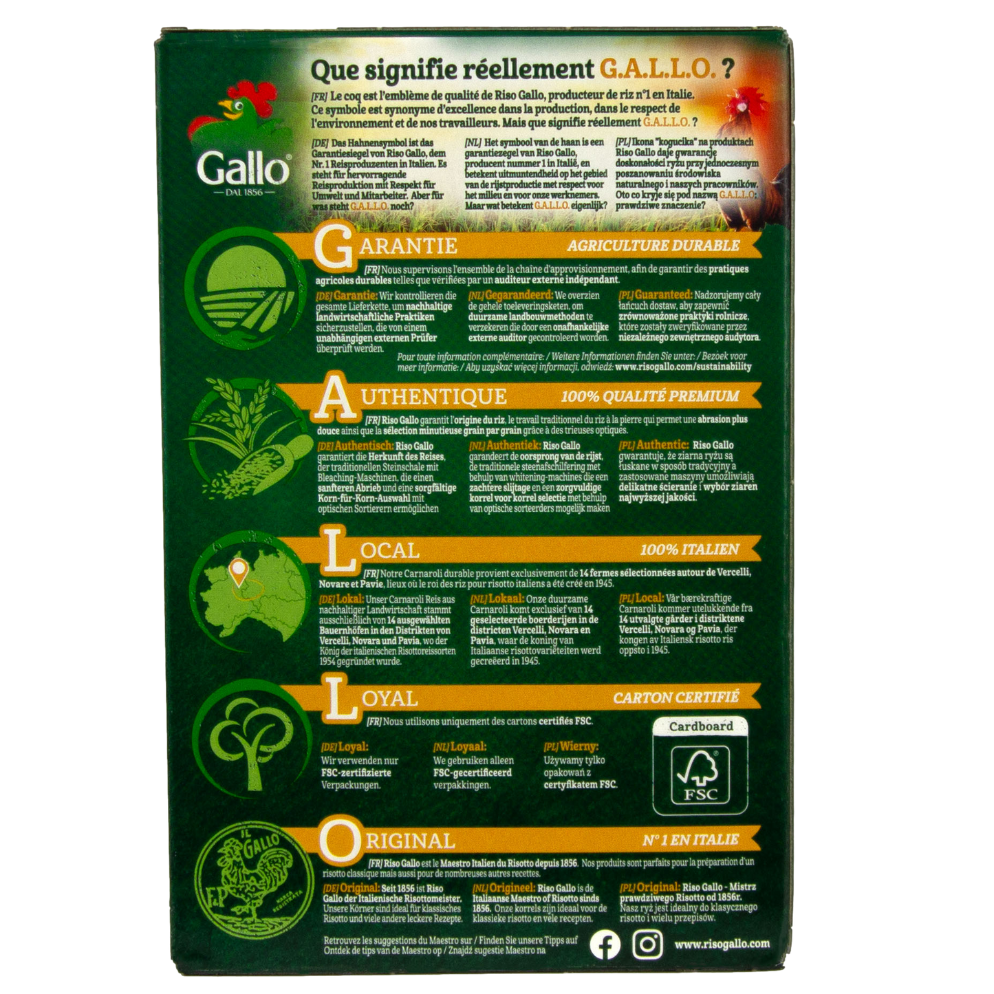 Gallo - Risotto Carnaroli Langkornreis 500 g Packung