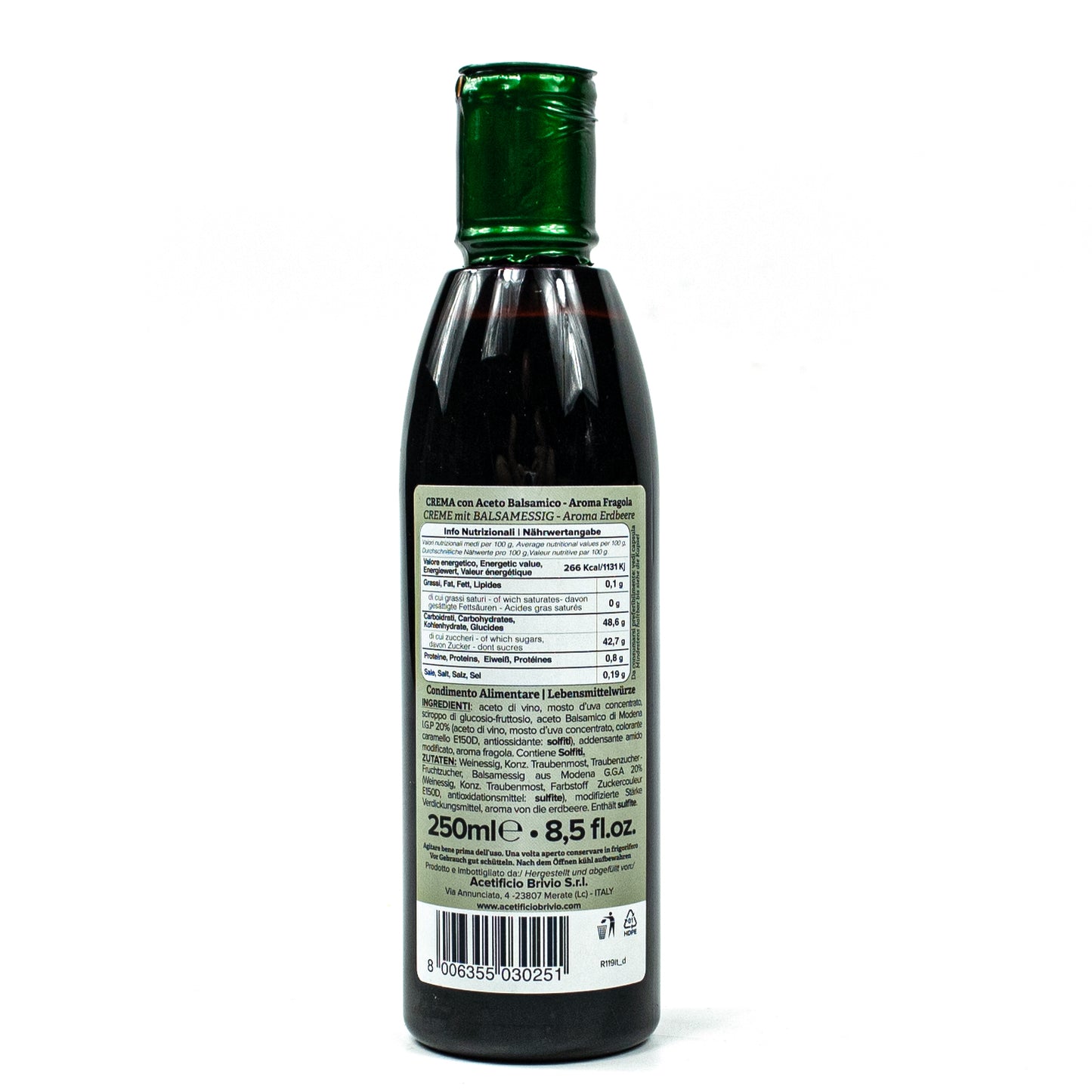 Brivio - Aceto Balsamico mit di Modena IGP Crema "Fragola" (Erdbeere) á 250 ml