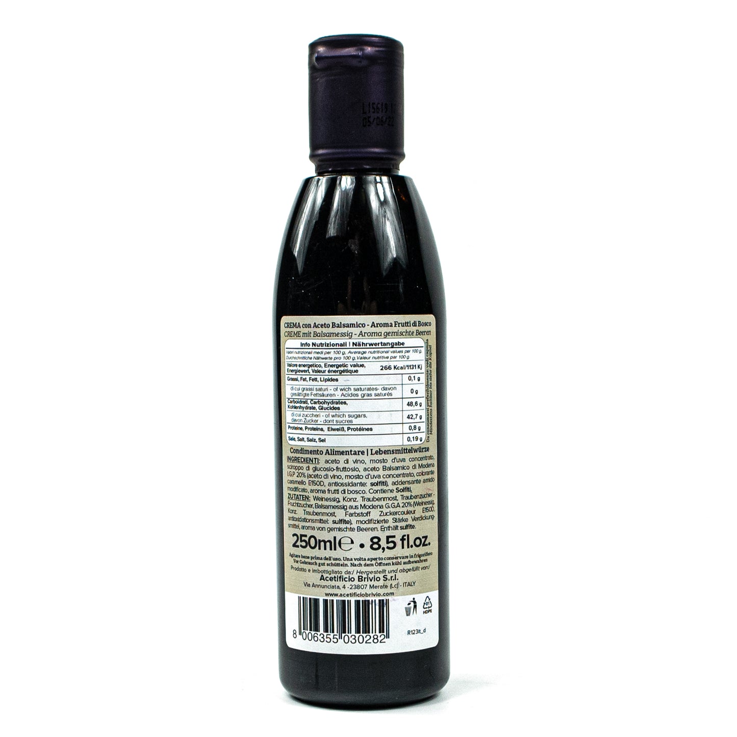 Brivio - Aceto Balsamico mit di Modena IGP Crema "Frutti Di Bosco" (Beeren) á 250 ml