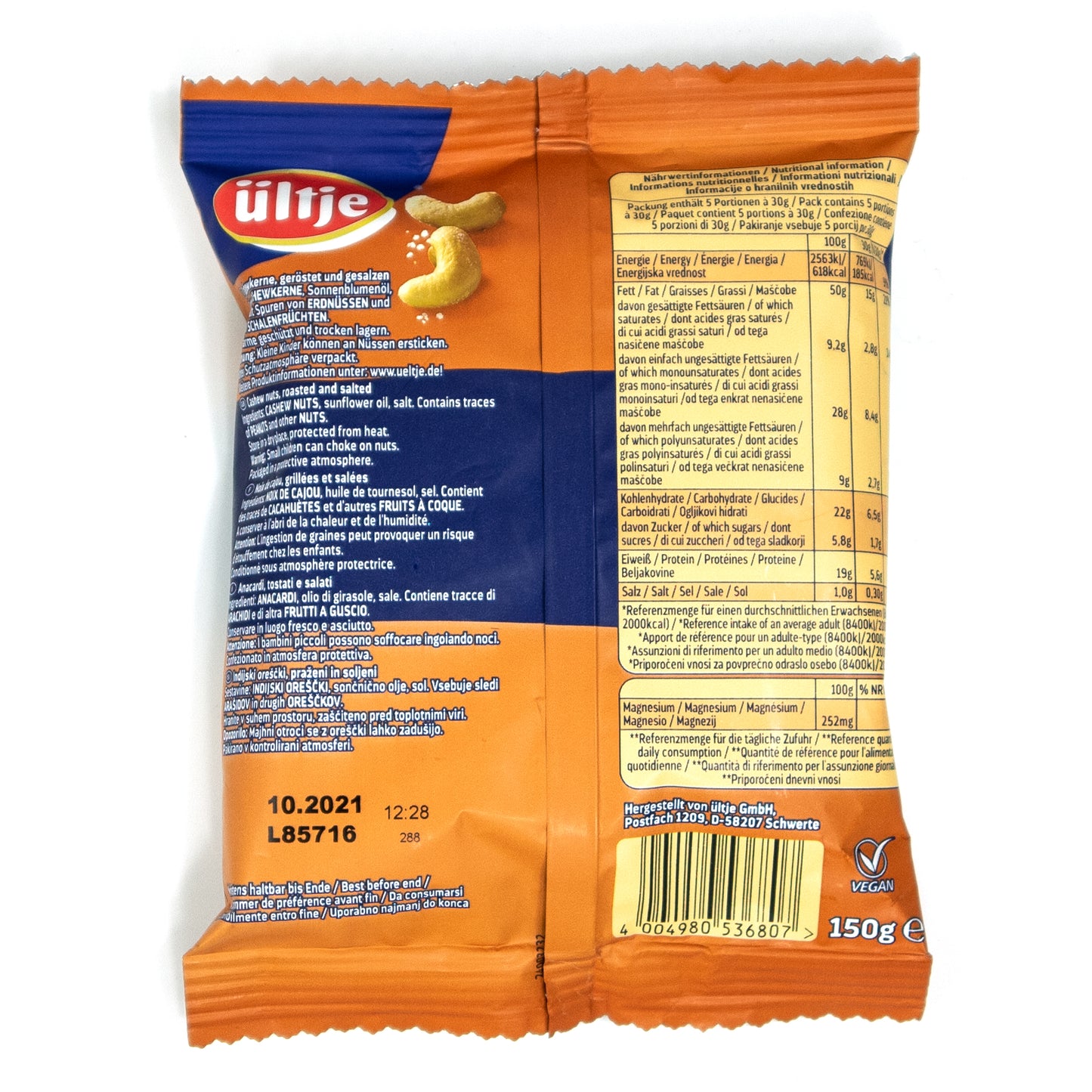 ültje - Cashews Cashewkerne geröstet und gesalzen á 150 g