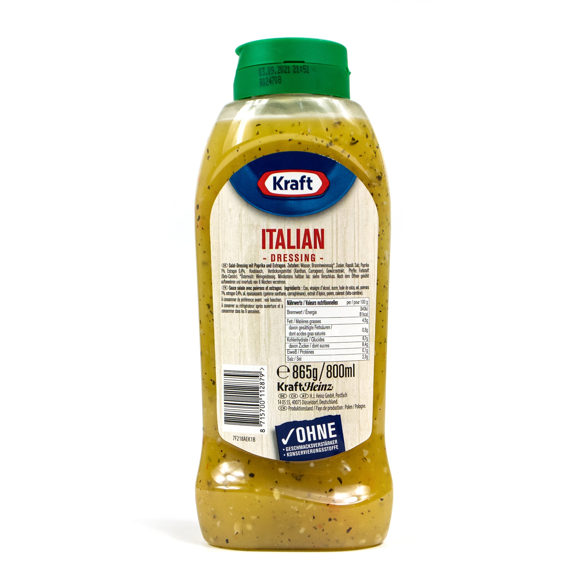 Kraft - Salatsoße Italian Dressing Salatdressing 800 ml mit Estragon ... Kraft - Salatsoße Italian Dressing Salatdressing 800 ml mit Estragon ...