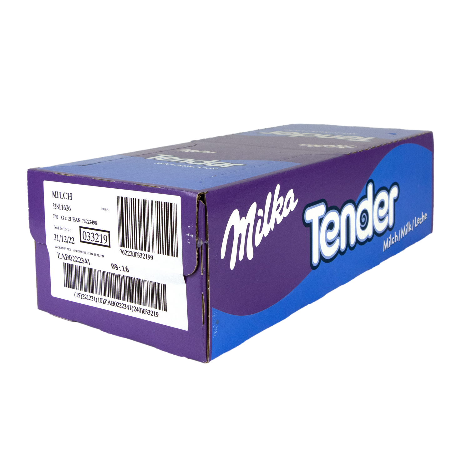 Milka - Tender Milch Biskuit-Rolle mit Milchcremefüllung und Vollmilchschokolade (21 x 37g)